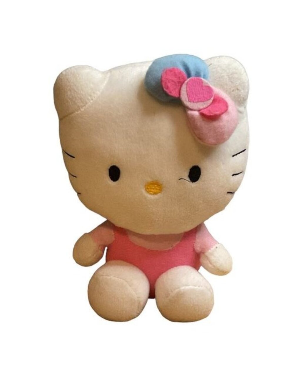 Y2K Sanrio Hello Kitty Plush Pink Romper Heart Bow Kawaii Coquette Aesthetic 8"